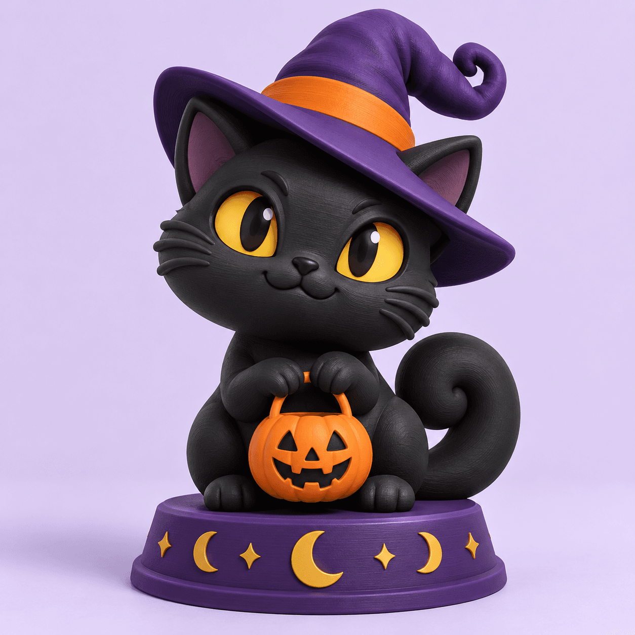 Hex the Witch Cat – Customizable Halloween Cat STL - Premium 3D Model