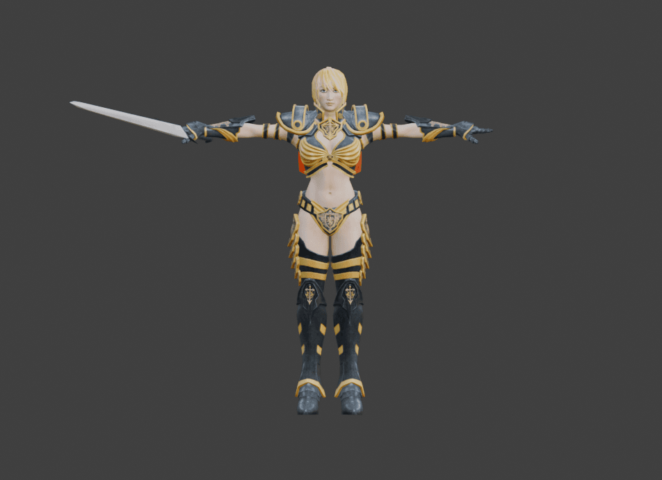 Celestial Paladin Female Warrior Miniature