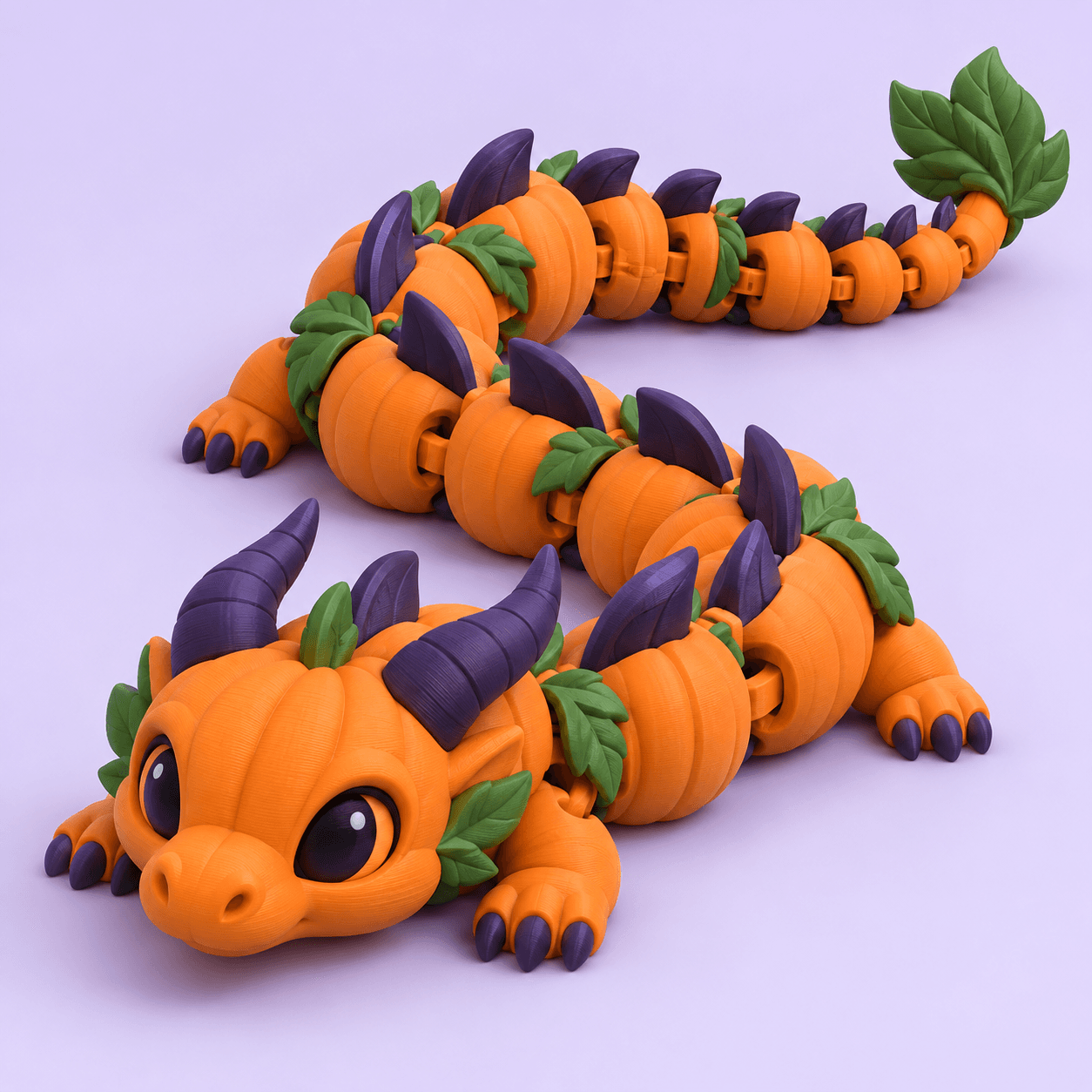 Ember the Pumpkin Dragon – Customizable Articulated STL